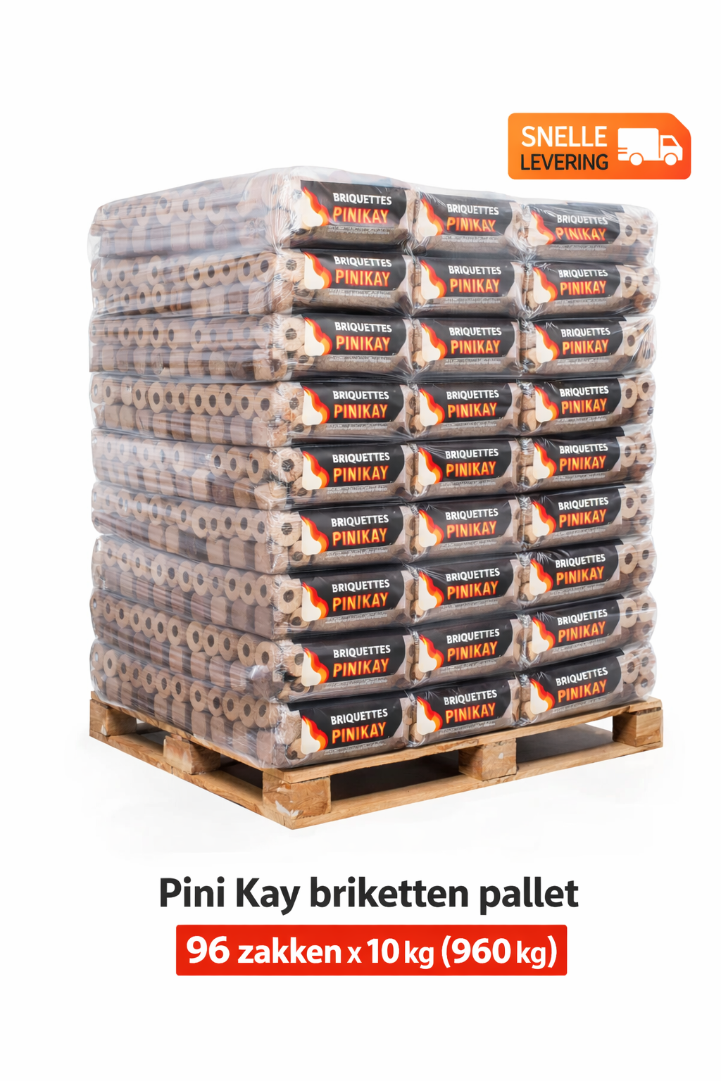 Pini Kay briketten pallet 96 zakken 960kg / import