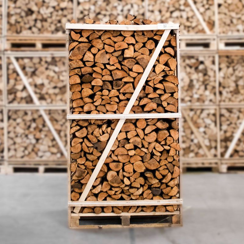 Volle pallet ovengedroogd gekloofd elzen haardhout 25cm - Afbeelding 2